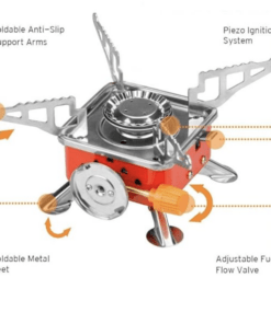 Portable Butane Gas Burner/Stove For Camping With 4 Pc Butane Can Picnic Folding Stove